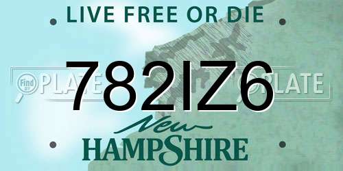 782IZ6 New Hampshire License Plate