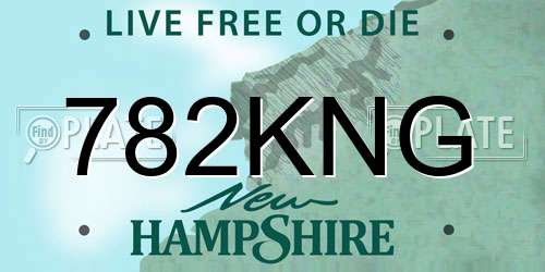 782KNG New Hampshire License Plate