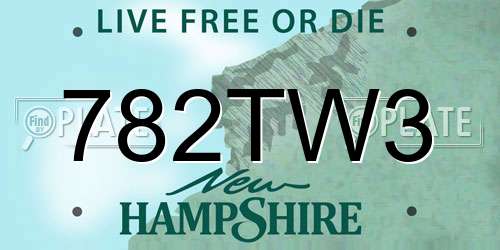 782TW3 New Hampshire License Plate