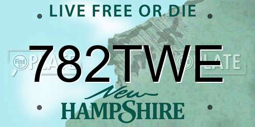782TWE New Hampshire License Plate