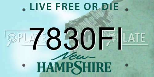7830FI New Hampshire License Plate