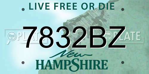7832BZ New Hampshire License Plate