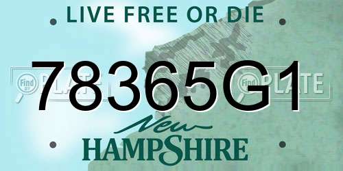 78365G1 New Hampshire License Plate