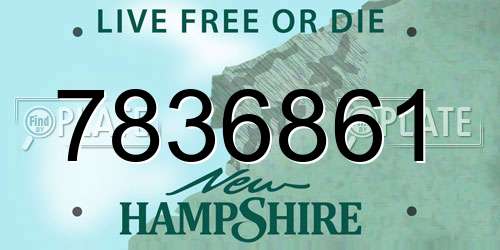 7836861 New Hampshire License Plate