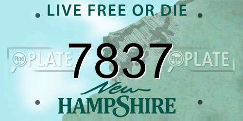 7837 New Hampshire License Plate