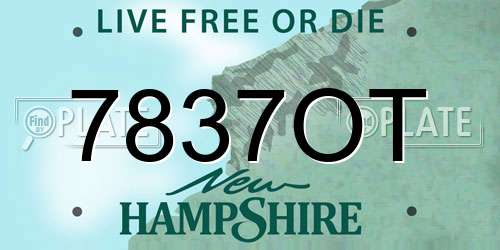 7837OT New Hampshire License Plate