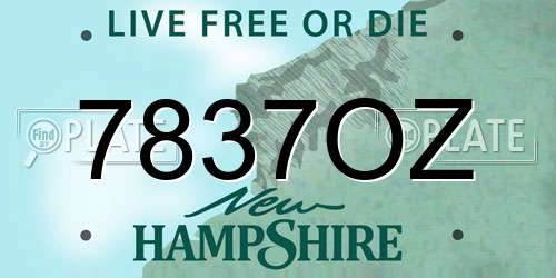 7837OZ New Hampshire License Plate