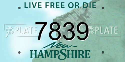 7839 New Hampshire License Plate
