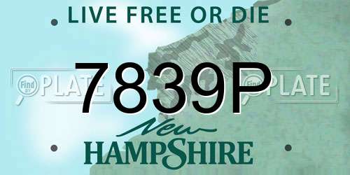 7839P New Hampshire License Plate