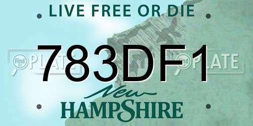 783DF1 New Hampshire License Plate