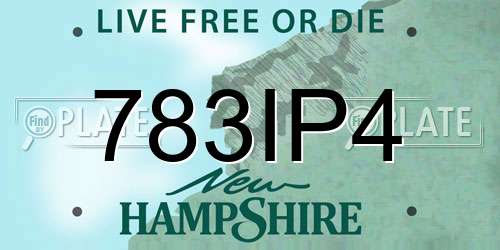 783IP4 New Hampshire License Plate