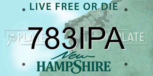 783IPA New Hampshire License Plate