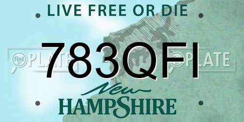 783QFI New Hampshire License Plate