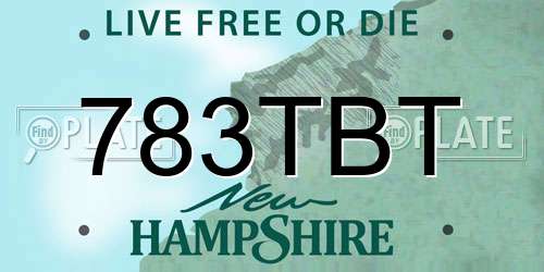 783TBT New Hampshire License Plate