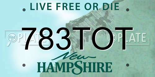 783TOT New Hampshire License Plate