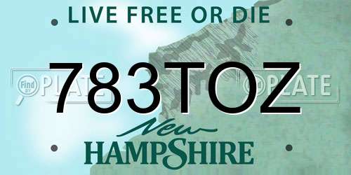 783TOZ New Hampshire License Plate