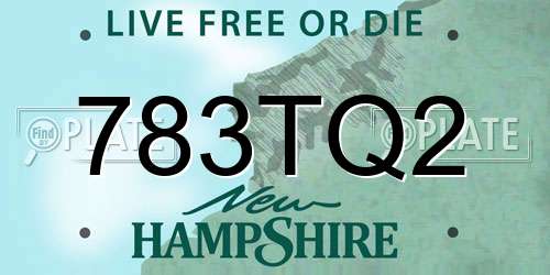 783TQ2 New Hampshire License Plate