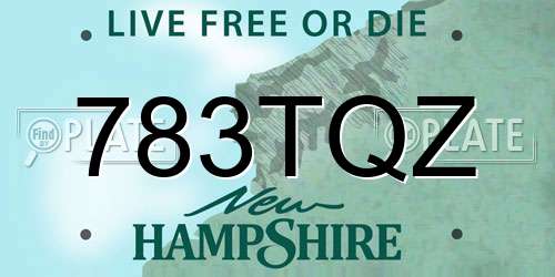 783TQZ New Hampshire License Plate
