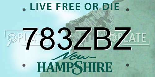 783ZBZ New Hampshire License Plate