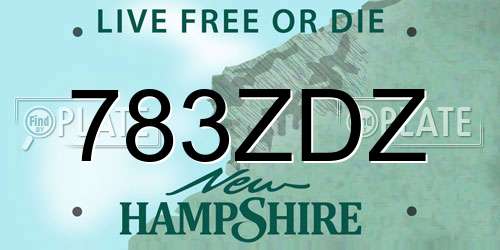 783ZDZ New Hampshire License Plate