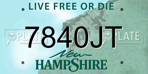 7840JT New Hampshire License Plate