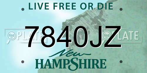7840JZ New Hampshire License Plate