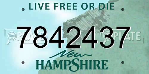 7842437 New Hampshire License Plate