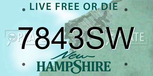 7843SW New Hampshire License Plate