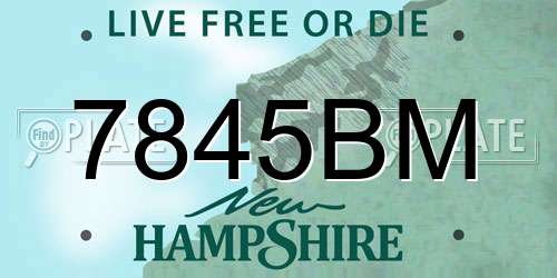 7845BM New Hampshire License Plate