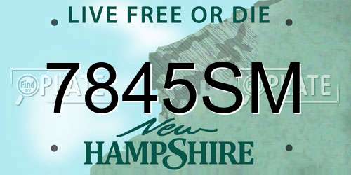 7845SM New Hampshire License Plate