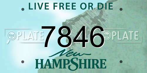 7846 New Hampshire License Plate