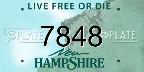 7848 New Hampshire License Plate