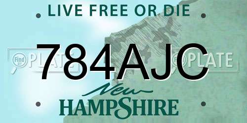 784AJC New Hampshire License Plate
