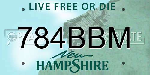 784BBM New Hampshire License Plate