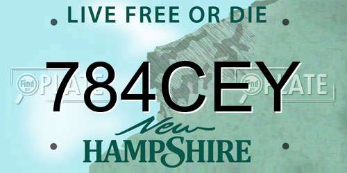 784CEY New Hampshire License Plate