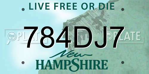 784DJ7 New Hampshire License Plate