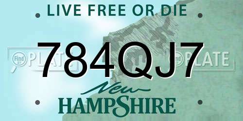 784QJ7 New Hampshire License Plate