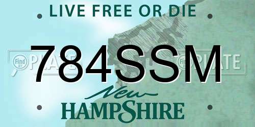 784SSM New Hampshire License Plate