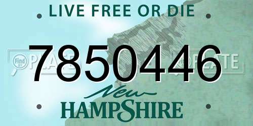 7850446 New Hampshire License Plate