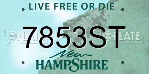 7853ST New Hampshire License Plate