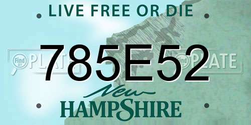 785E52 New Hampshire License Plate