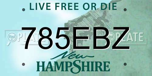 785EBZ New Hampshire License Plate
