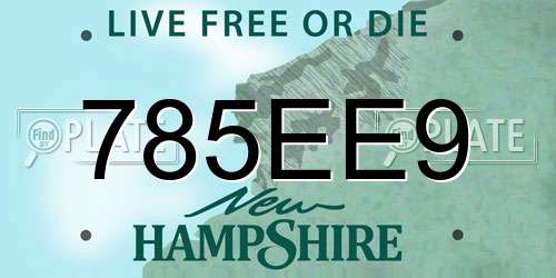 785EE9 New Hampshire License Plate