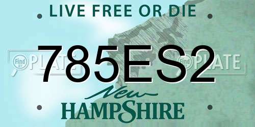 785ES2 New Hampshire License Plate