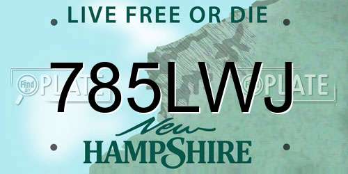 785LWJ New Hampshire License Plate