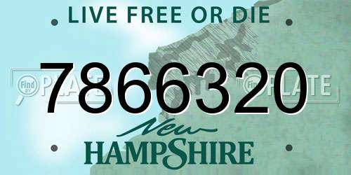 7866320 New Hampshire License Plate