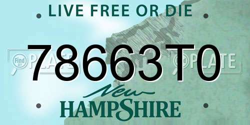 78663T0 New Hampshire License Plate