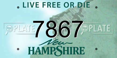 7867 New Hampshire License Plate