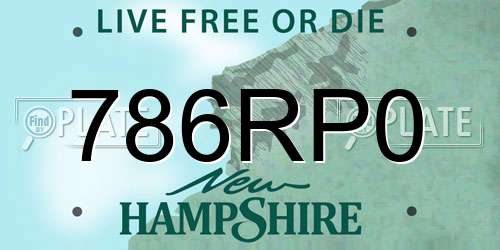786RP0 New Hampshire License Plate