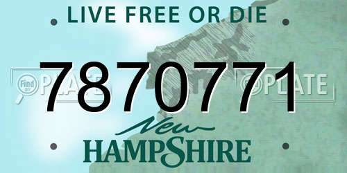 7870771 New Hampshire License Plate